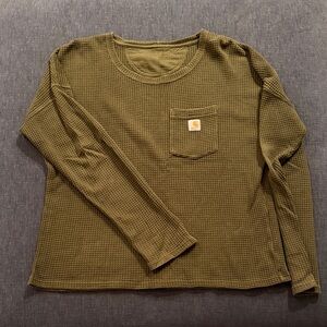 Carhartt Army Green Waffle Knit Sweater